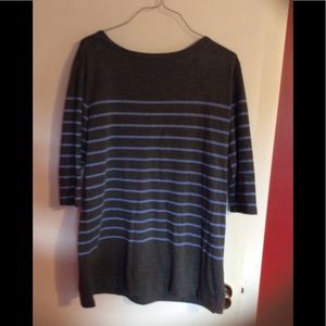 Cute grey and blue striped tunic top